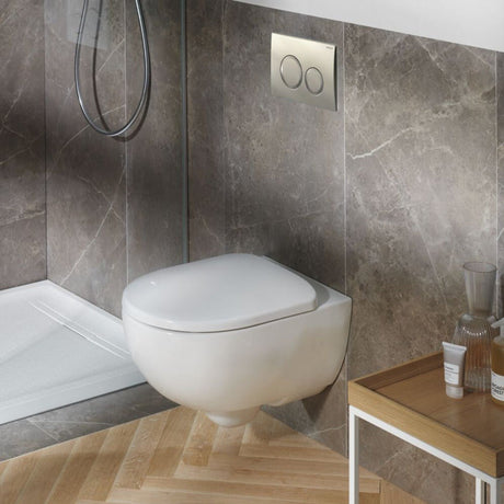 Geberit Wall Hung 4 - in - 1 Frame Flush Plate Selnova Rimless Pan & Soft Close Seat Pack - 118.357.21.1 - DISCONTINUED USE NEW CODE 118.362.21.2 - TAP 'N' SHOWER