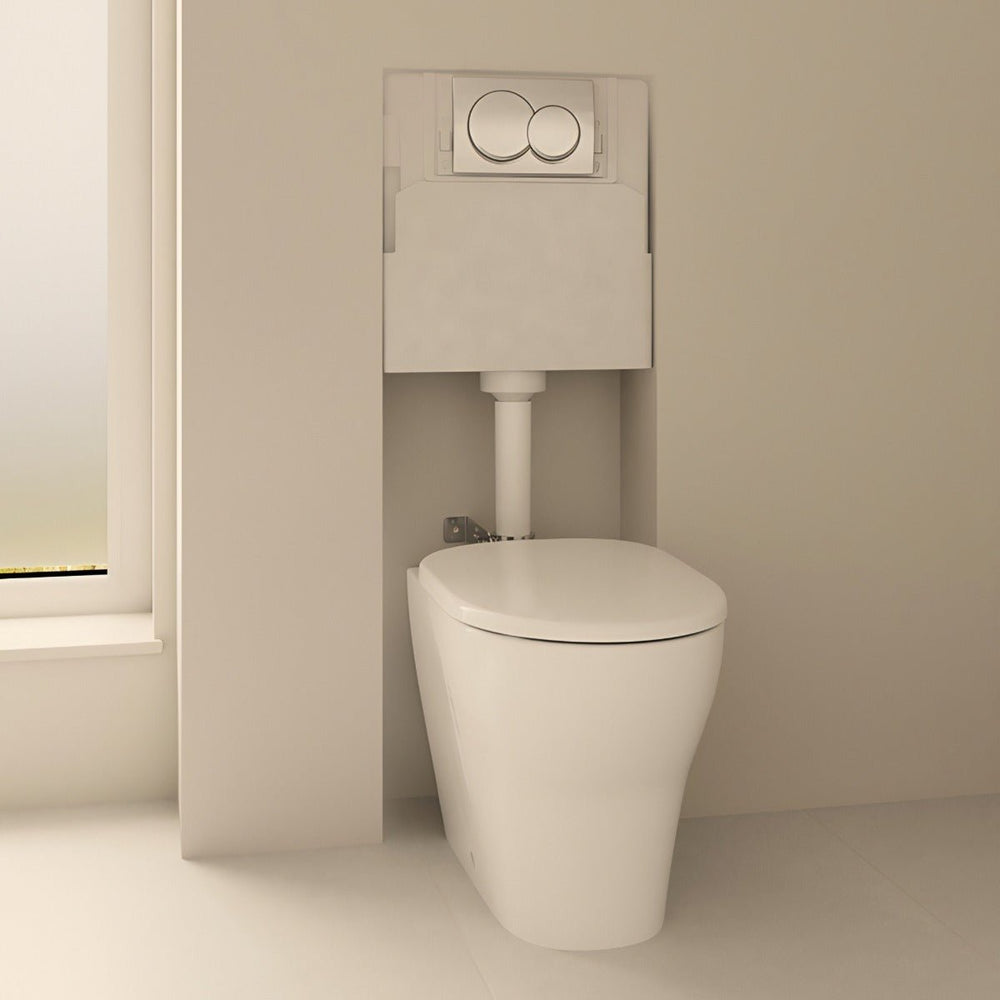 Geberit Back - to - Wall 4 - in - 1 Cistern Flush Plate Selnova Rimless Pan and Soft Close Seat Pack - White - 118.363.21.2 - TAP 'N' SHOWER