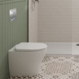 Geberit Back - to - Wall 4 - in - 1 Cistern Flush Plate Selnova Rimless Pan and Soft Close Seat Pack - White - 118.363.21.2 - TAP 'N' SHOWER
