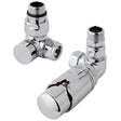 Eastbrook Corner Thermostatic Radiator Valves and Lockshield 15mm - Chrome - 12.045 - TAP 'N' SHOWER