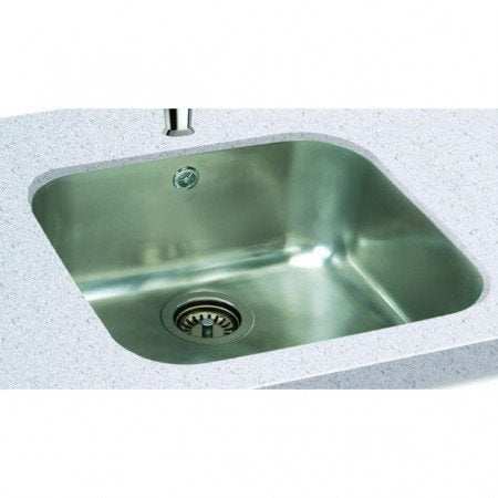 CARRON PHOENIX ZETA UNDERMOUNT stainless steel single bowl kitchen sink installed in countertop