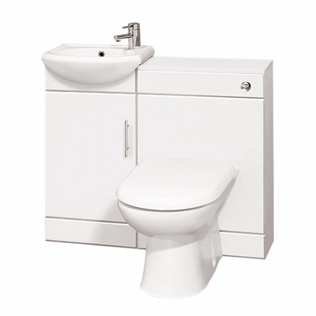 Oakham Alaska Toilet & 1 Tap Hole Basin Furniture Pack INC Toilet & Washbasin 1 Door - 950mm - White