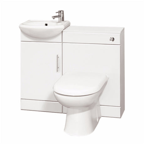 Oakham Alaska Toilet & 1 Tap Hole Basin Furniture Pack INC Toilet & Washbasin 1 Door - 950mm - White