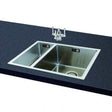 CARRON PHOENIX DECA 150 stainless steel 1.5 bowl kitchen sink with left-hand small bowl design installed in countertop