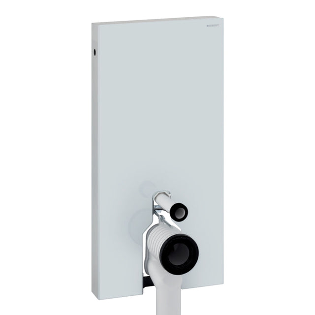 Geberit Monolith Floor Standing WC Back to Wall Cistern Frame with Fittings - White Glass - 131.002.SI.5