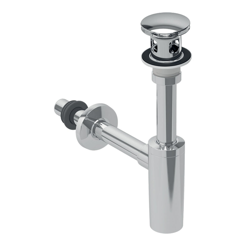 Geberit Washbasin Drain with Trap & Waste Plug with Push Actuation - Gloss Chrome - 151.021.21.1 - TAP 'N' SHOWER