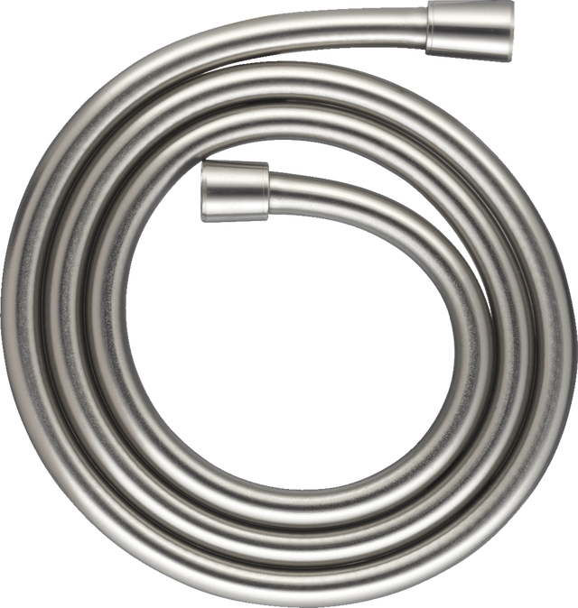 Hansgrohe Isiflex Shower Hose 1600mm in stainless steel optic with durable, flexible design and Easy-Clean system for enhanced shower comfort.