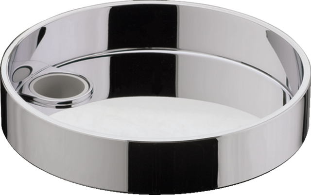 Hansgrohe Casetta Soap Dish S Puro in chrome with sleek, round design and removable easy-clean feature.