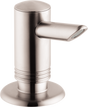 Hansgrohe Soap Dispenser in stainless steel optic with sleek modern design and durable corrosion-resistant finish.