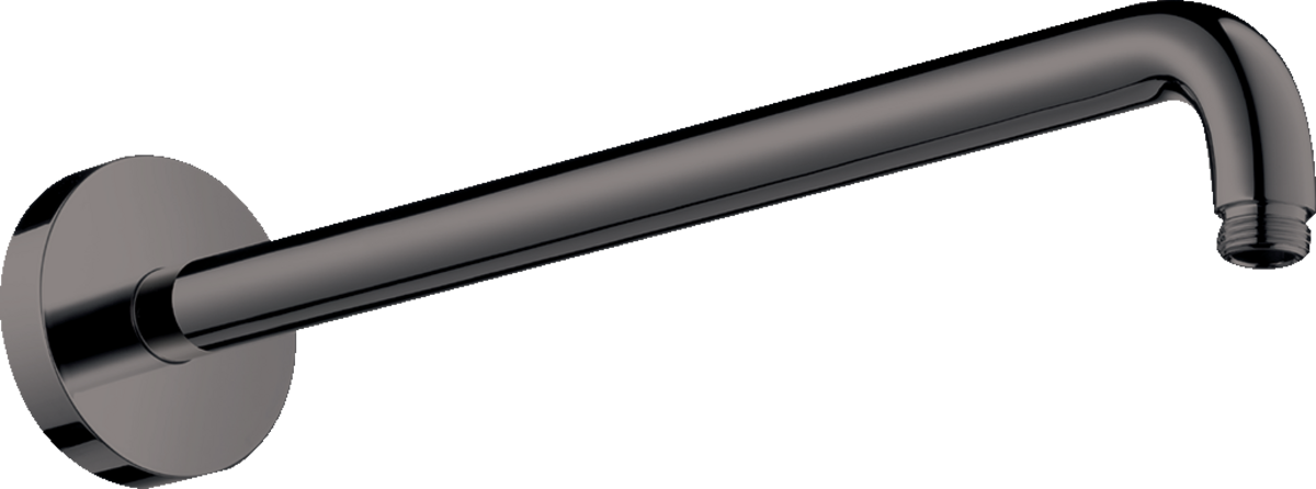 Hansgrohe Shower Arm 389mm polished black chrome with built-in backflow preventer
