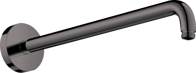 Hansgrohe Shower Arm 389mm polished black chrome with built-in backflow preventer