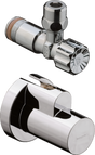 Hansgrohe Angle Valve with cover ⅜ inch chrome finish with sleek design and durable rust-resistant surface.