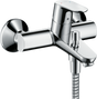 Hansgrohe Focus Single Lever chrome bath mixer with dual flow rates for exposed installation