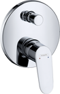Hansgrohe Focus single lever manual bath mixer with chrome finish for concealed installation