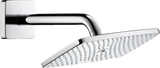 Hansgrohe Raindance E Overhead Shower 240 with wall-mounted chrome shower arm and large square rainfall showerhead