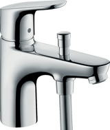Hansgrohe Focus Single Lever chrome bath and shower mixer with two flow rates and integrated diverter.