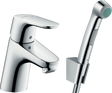 Hansgrohe Focus Single Lever Basin Mixer 70 With Bidet Spray And Shower Hose 160 Cm - Chrome - 31926000