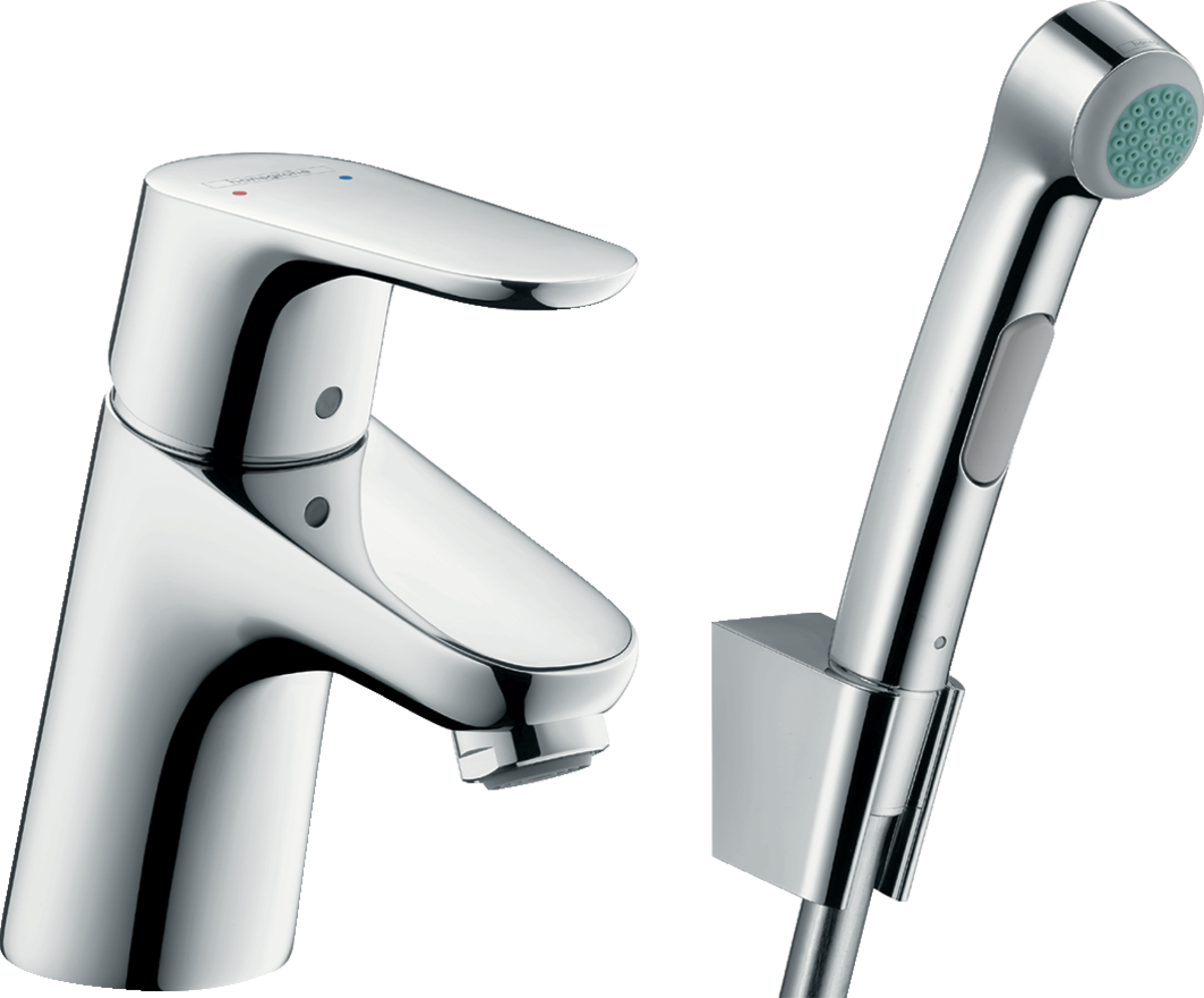 Hansgrohe Focus Single Lever Basin Mixer 70 With Bidet Spray And Shower Hose 160 Cm - Chrome - 31926000