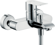 Hansgrohe Metris Single Lever Manual Bath Mixer in chrome for exposed installation with 153mm center distance