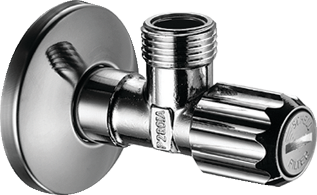 Hansgrohe Angle Valve with Micro Filter ⅜ inch in chrome finish for clean water flow and corrosion resistance