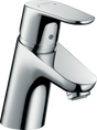 Hansgrohe Focus Single Lever chrome basin mixer with push-open waste and EcoSmart technology