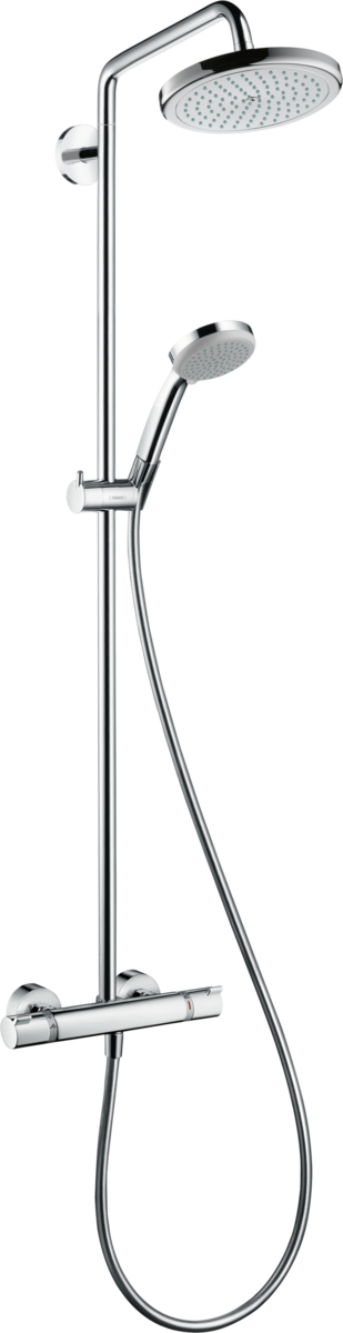 Hansgrohe Croma Showerpipe 220 1jet With Thermostatic Shower Mixer - Chrome - 27185000