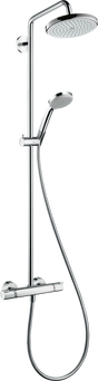 Hansgrohe Croma Showerpipe 220 1jet With Thermostatic Shower Mixer - Chrome - 27185000