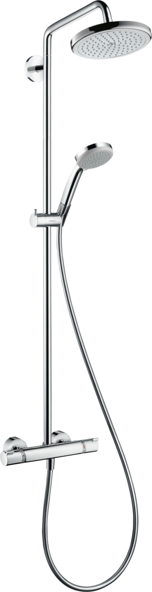 Hansgrohe Croma Showerpipe 220 1jet Ecosmart 9 L/min With Thermostatic Shower Mixer - Chrome - 27188000