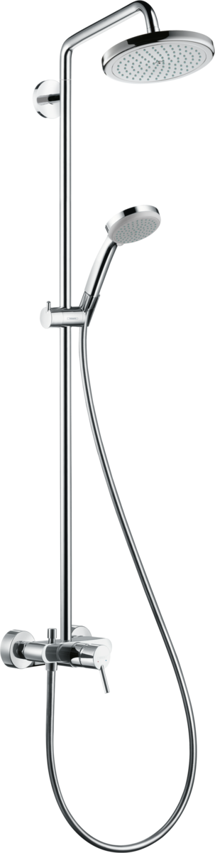 Hansgrohe Croma Showerpipe 220 1jet With Manual Shower Mixer - Chrome - 27222000
