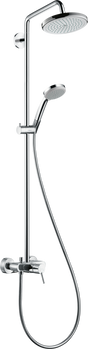 Hansgrohe Croma Showerpipe 220 1jet With Manual Shower Mixer - Chrome - 27222000