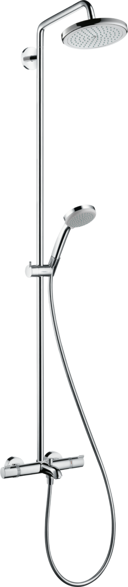 Hansgrohe Croma Showerpipe 220 1jet With Thermostatic Bath Mixer - Chrome - 27223000