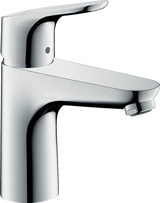 Hansgrohe Focus Single Lever Basin Mixer in chrome with Coolstart technology and pop-up waste system for energy-efficient, stylish bathroom use