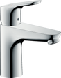 Hansgrohe Focus Single Lever Basin Mixer in chrome with Coolstart technology and pop-up waste system for energy-efficient, stylish bathroom use