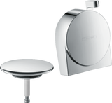 Hansgrohe Exafill S chrome bath filler with integrated waste and overflow set, sleek and durable design