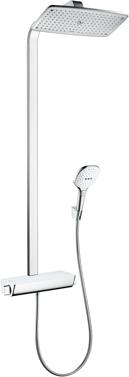Hansgrohe Raindance E Showerpipe 360 1jet Ecosmart 9 L/min With Thermostatic Shower Mixer - White/Chrome - 27286400