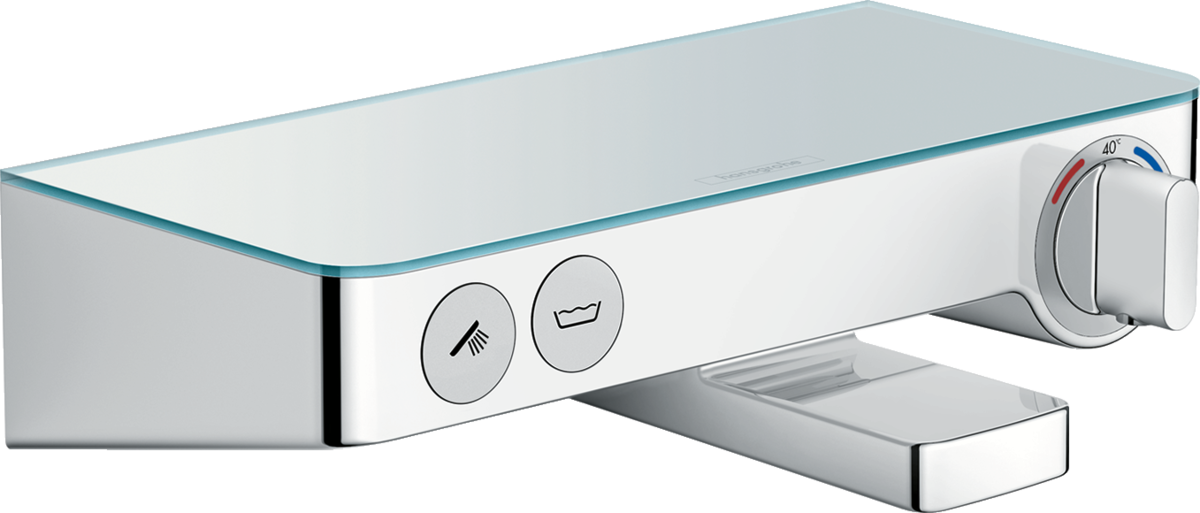 Hansgrohe Showertablet Select thermostatic bath mixer 300 with chrome finish and exposed installation controls