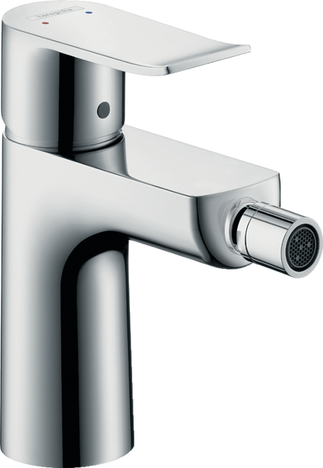 Hansgrohe Metris single lever bidet mixer with chrome finish and pop-up waste system