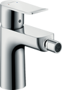 Hansgrohe Metris single lever bidet mixer with chrome finish and pop-up waste system