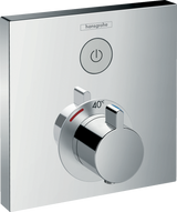 hansgrohe ShowerSelect thermostatic mixer in chrome with concealed installation and safety lock at 40°C for single outlet