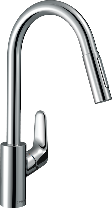 Hansgrohe Focus M41 Single Lever Kitchen Mixer 240 Eco With Pull-out Spray 2 Spray Modes - Chrome - 31833000