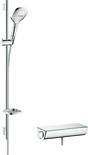 Hansgrohe Raindance Select E Shower System 120 With Ecostat Select Thermostatic Mixer And Shower Rail 900mm - White/Chrome - 27039400