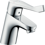 Hansgrohe Focus Single Lever Basin Mixer with extra long handle and chrome finish for bathroom sink
