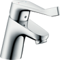Hansgrohe Focus Single Lever Basin Mixer with extra long handle and chrome finish for bathroom sink
