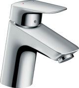 Hansgrohe Logis Single Lever Basin Mixer in chrome with push-open waste and modern single-hole design
