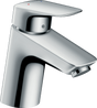 Hansgrohe Logis Single Lever Basin Mixer in chrome with push-open waste and modern single-hole design