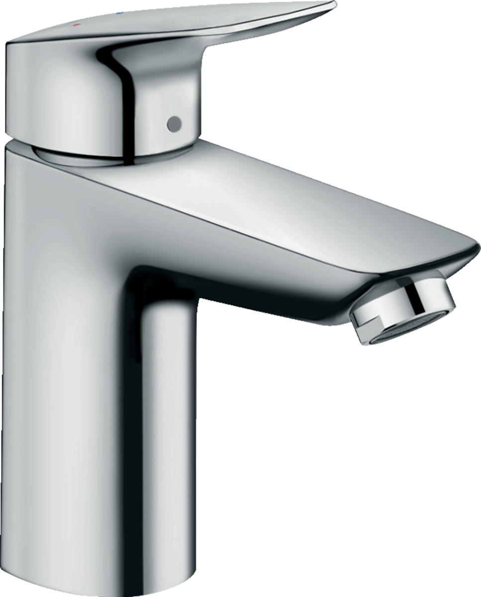 Hansgrohe Logis Single Lever Basin Mixer with chrome finish and low flow rate 3.5 L/min including pop-up waste