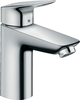 Hansgrohe Logis Single Lever Basin Mixer 100 in chrome with push-open waste and sleek modern design