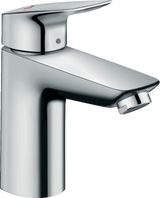 Hansgrohe Logis single lever basin mixer in chrome with dual flow rates and pop-up waste