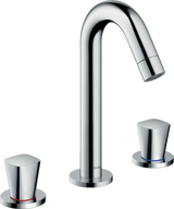 Hansgrohe Logis 3-hole Basin Mixer with chrome finish and pop-up waste system