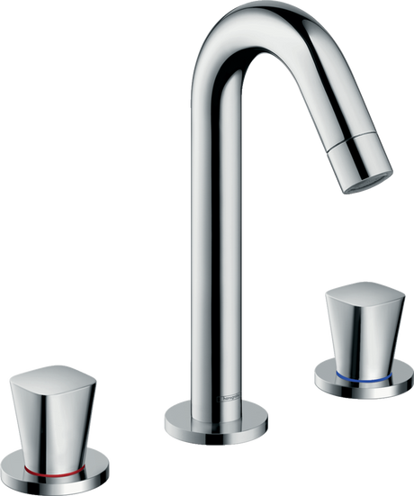 Hansgrohe Logis 3-hole Basin Mixer with chrome finish and pop-up waste system